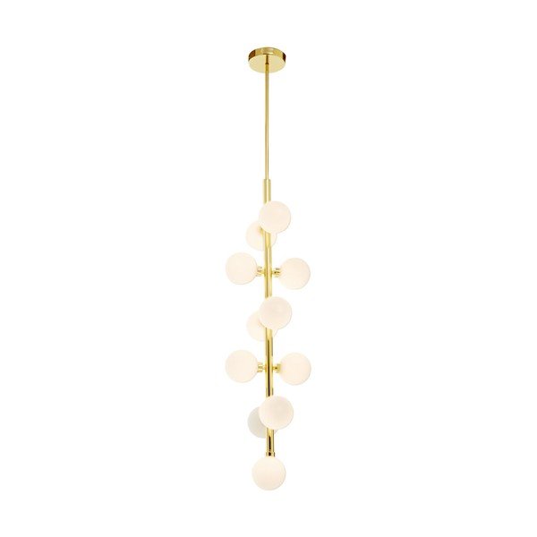 Fehér-aranyszínű fém függőlámpa üveg búrával ø 27 cm Trieste – Premier Housewares-image-2