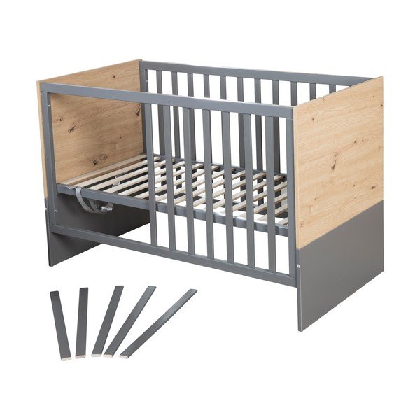 Szürke-natúr színű babaágy 60x120 cm Anna – Roba-image-2