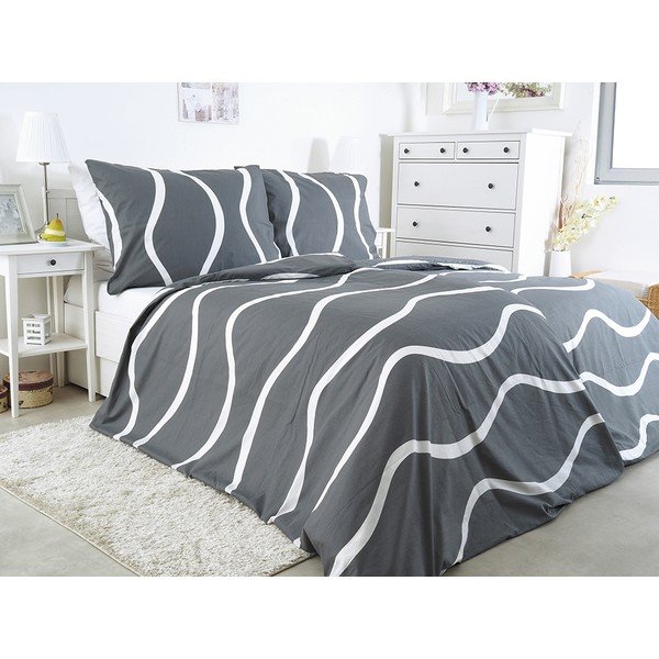 Szürke egyszemélyes krepp ágyneműhuzat 140x200 cm Top Class – B.E.S.-image-1