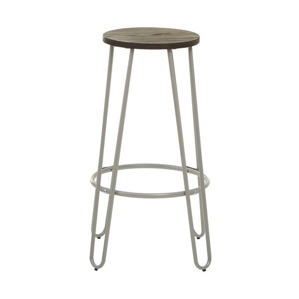 Szürke-sötét natúr színű szilfa bárszék (ülésmagasság 75 cm) District – Premier Housewares-image-2