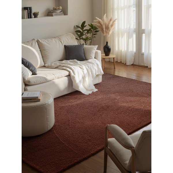 Téglavörös kézi szövésű gyapjú szőnyeg 120x180 cm Calmio – Hanse Home-image-1