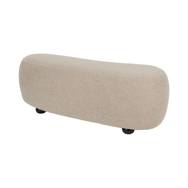 Bézs buklé párnázott pad Noxx – White Label-image-3