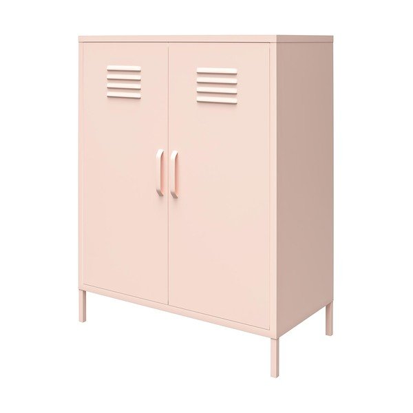 Rózsaszín fém szekrény 40x102x80 cm Mission District – Støraa-image-3