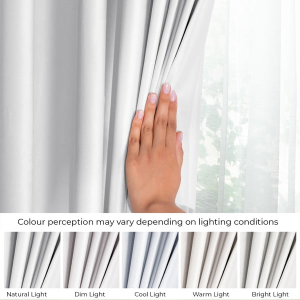 Fehér bársony dimout (részleges sötétítő) függöny 140x270 cm Eyelets – Restilo-image-4