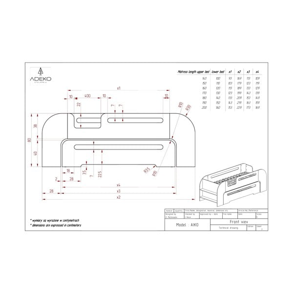 Natúr színű gyerekágy kihúzható pótággyal 80x200 cm AIKO – Adeko-image-4