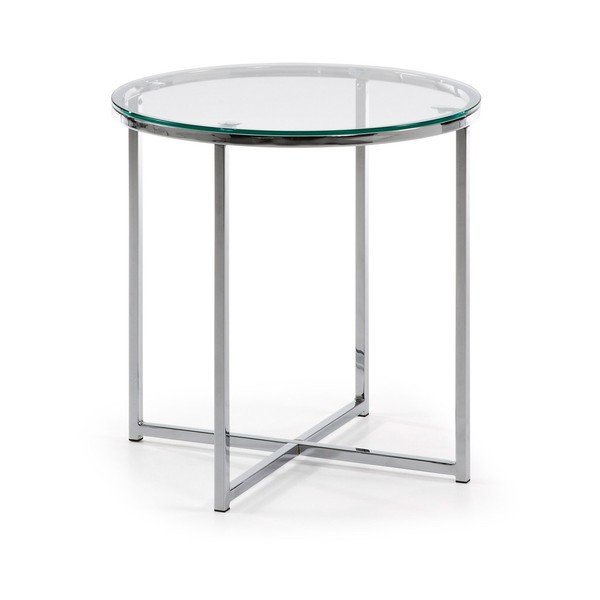 Kerek tárolóasztal üveg asztallappal ø 50 cm Divid – Kave Home