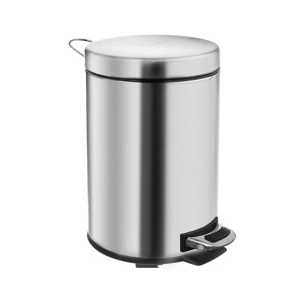 Fényes ezüstszínű rozsdamentes acél pedálos szemetes 3 l – Orion-image-4