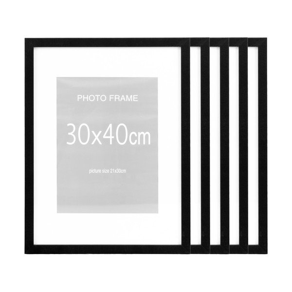 Fekete képkeret szett 5 db-os 30x40 cm Marbella – House Nordic