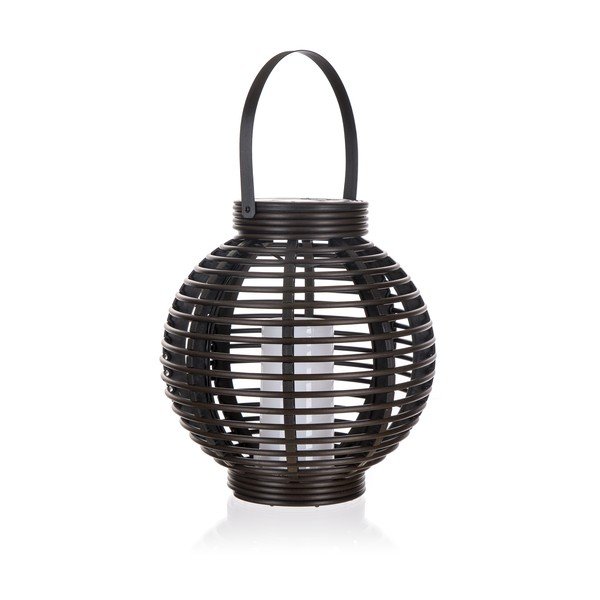 Fekete napelemes kültéri LED lámpás (magasság 23 cm) Ball – Happy Green