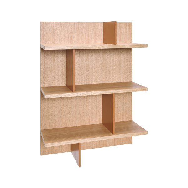 Natúr színű többszintes fali polc tölgyfa dekorral 60 cm Stand – Hübsch-image-3