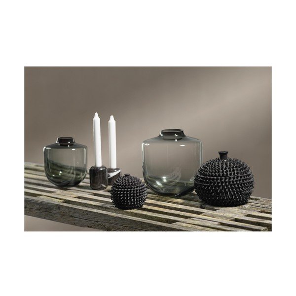 Szürke üveg váza (magasság 21 cm) Daun – Villa Collection-image-1