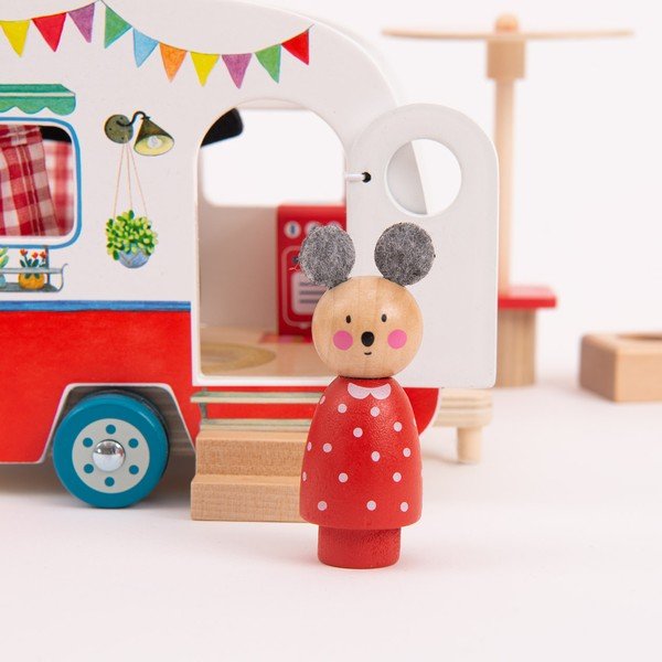 Fa játékautó La Grande Famille Caravan – Moulin Roty-image-1
