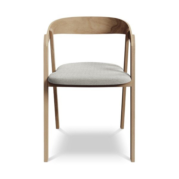 Világosszürke tömörfa étkezőfotel Erika – Makamii-image-1