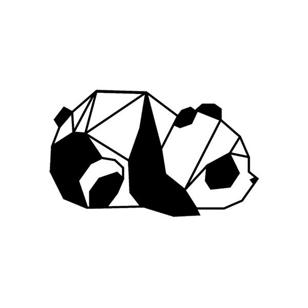 Panda fekete fém fali dekoráció, 55 x 33 cm-image-1