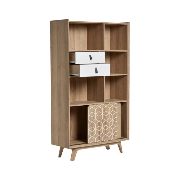 Java barna-fehér könyvespolc - Marckeric-image-4