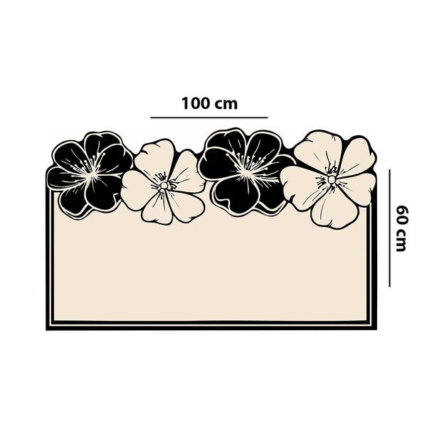 Fekete-krémszínű fürdőszobai kilépő 60x100 cm Morpho – Foutastic-image-3