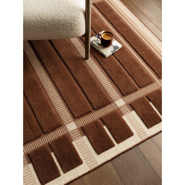 Barna-bézs kézi szövésű gyapjú szőnyeg 120x170 cm – Asiatic Carpets-image-2