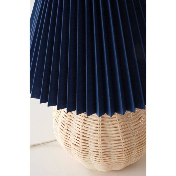 Kék-natúr színű rattan asztali lámpa (magasság 36 cm) Sisal – Jotex-image-3