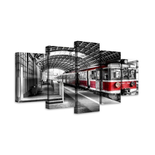Pociag többrészes fali kép, 100 x 150 cm - Styler