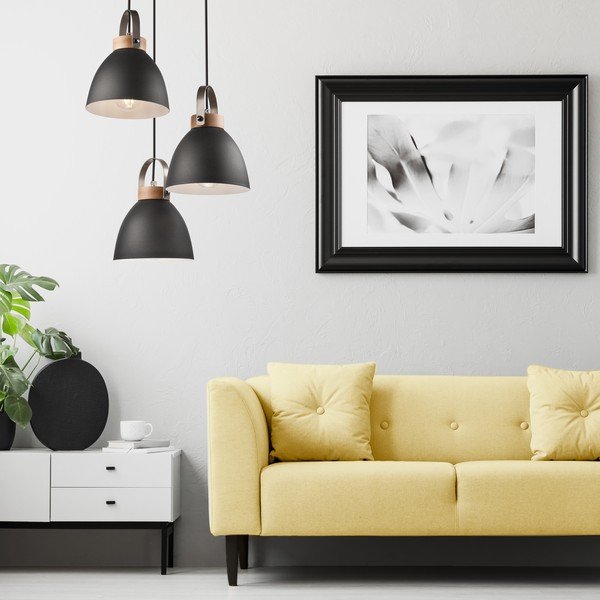 Fekete függőlámpa fém búrával ø 37 cm Danielle – LAMKUR-image-2