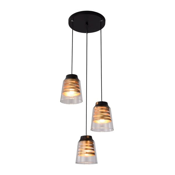 Fekete függőlámpa üveg búrával Fresno – Candellux Lighting-image-2