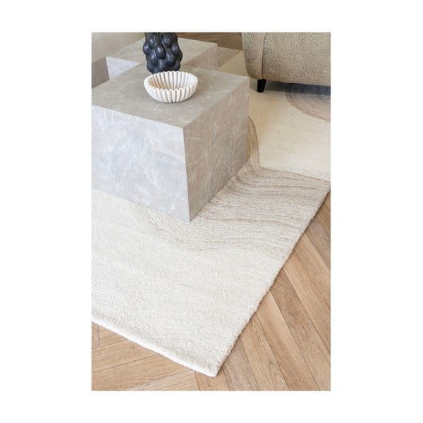 Krémszínű kézi szövésű gyapjú szőnyeg 160x230 cm Surat – House Nordic-image-4