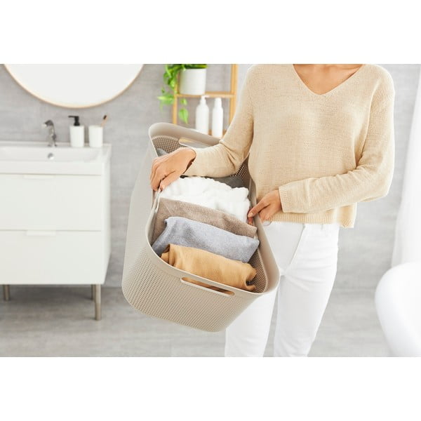 Bézs műanyag szennyeskosár 41 l Brisen - Rotho-image-1