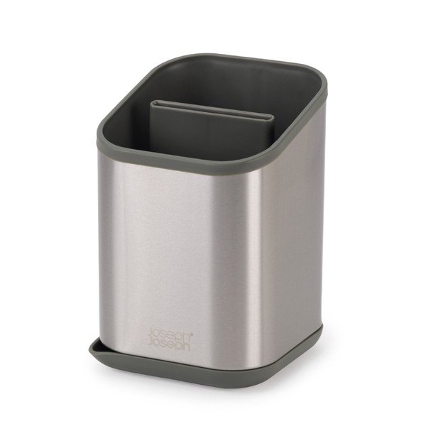 Fényes ezüstszínű rozsdamentes acél edényszárító evőeszközökhöz 11x11,5 cm Duo Steel – Joseph Joseph-image-4