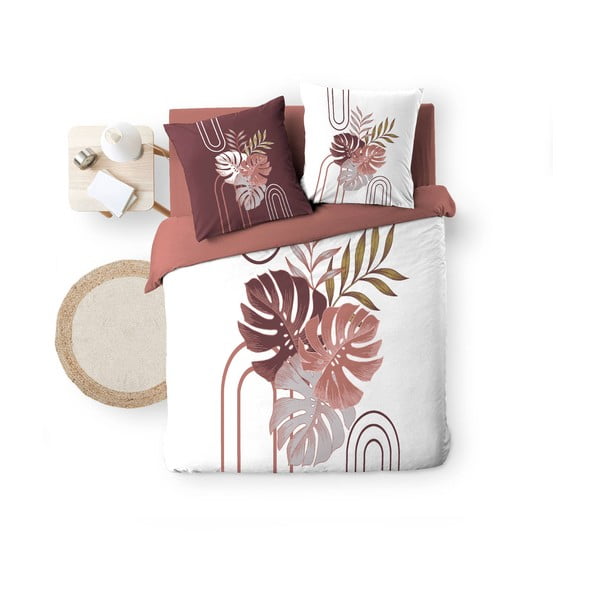 Fehér-rózsaszín kétszemélyes-hosszabbított pamut ágyneműhuzat 240x220 cm Astria – douceur d'intérieur-image-4