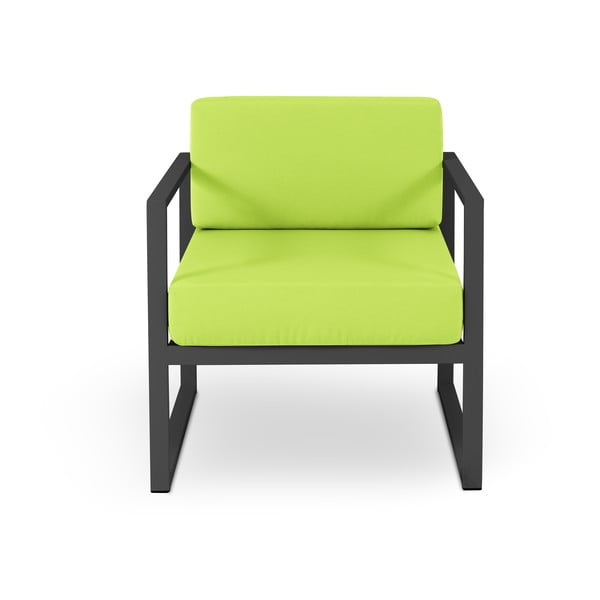 Nicea lime zöld kültéri szék fekete kerettel - Calme Jardin