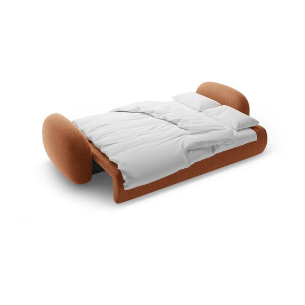 Téglavörös zsenília kinyitható-tárolóhelyes kanapé 262 cm Tonale – Cosmopolitan Design-image-4