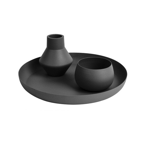 Nimble Angled fekete váza, ⌀ 9 cm - PT LIVING-image-1