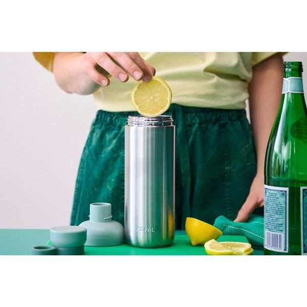 Fekete-ezüstszínű rozsdamentes acél ivópalack 700 ml Vita – Mepal-image-1
