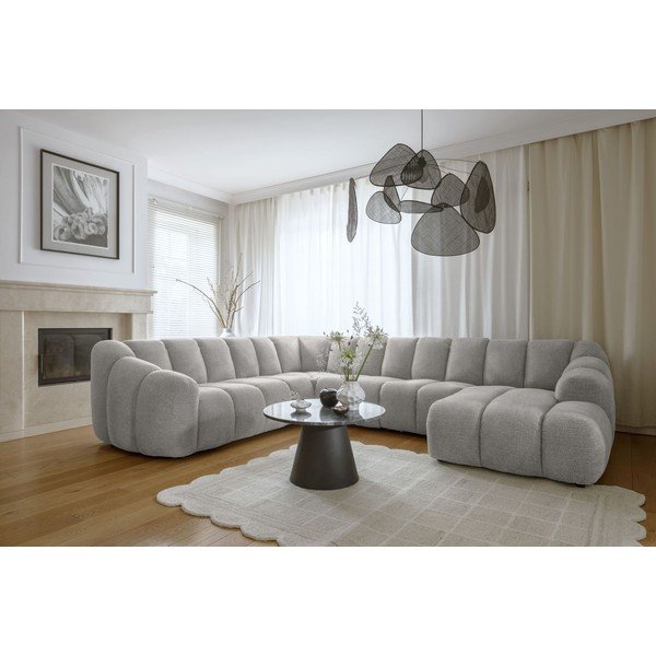 Világosszürke sarokkanapé (bal oldali-U alakú) Shell – Miuform-image-1