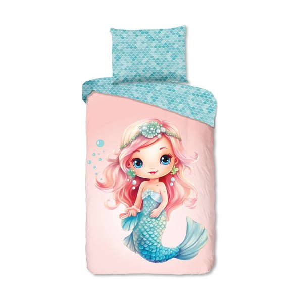 Kék-rózsaszín egyszemélyes pamut gyerek ágyneműhuzat 140x200 cm Alisse – Good Morning