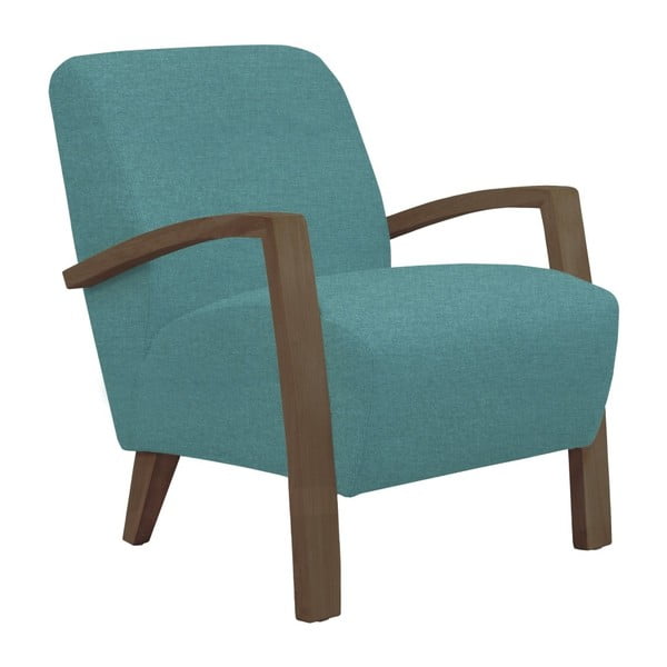 Luna türkiz színű fotel sötét konstrukcióval - Windsor & Co Sofas