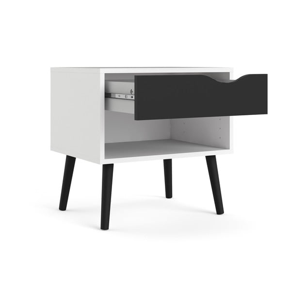 Oslo fekete-fehér éjjeliszekrény - Tvilum-image-4