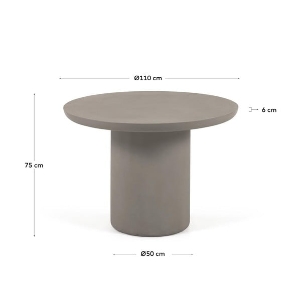 Beton kerti étkezőasztal ø 110 cm Taimi – Kave Home-image-4