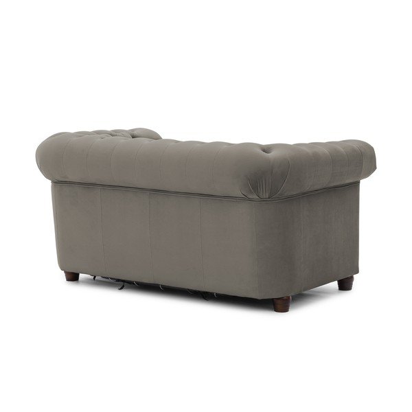 Szürke bársony kinyitható kanapé 148 cm York Blik – Ropez-image-3