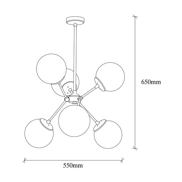 Fehér-aranyszínű függőlámpa üveg búrával ø 55 cm Gondol – Opviq lights-image-4