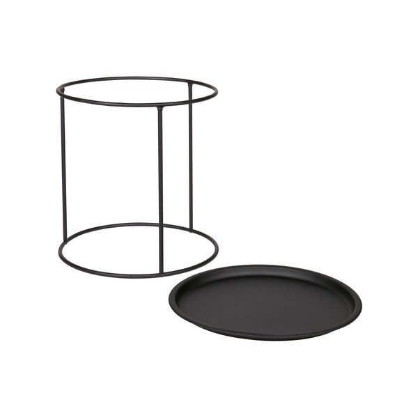 Ivar fekete tárolóasztal, ⌀ 40 cm - WOOOD-image-2