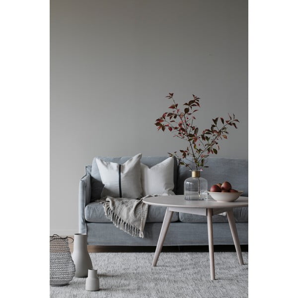 Natúr színű kerek dohányzóasztal tölgyfa dekorral 90x90 cm Yumi - Rowico-image-2