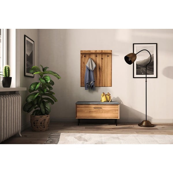 Natúr színű tölgyfa fali fogas polccal Abies – The Beds-image-1