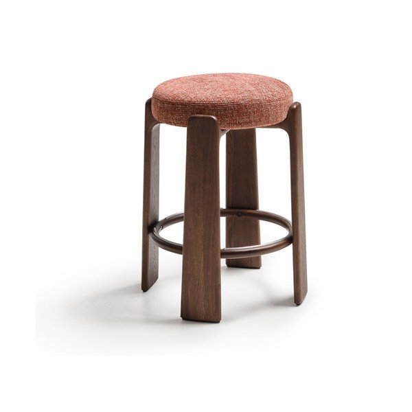 Terrakotta színű-sötét natúr színű kőrisfa bárszék (ülésmagasság 65 cm) Granite – Kave Home