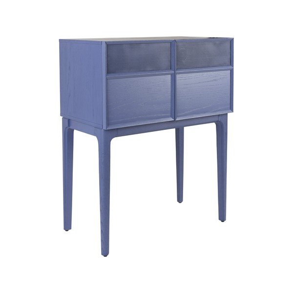 Kék komód tölgyfa dekorral 80x100x45 cm June – Zuiver-image-2