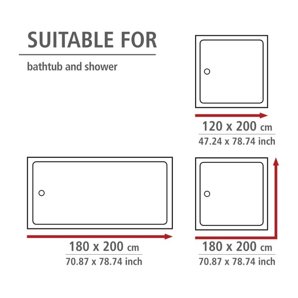 Dandelions fehér penészálló zuhanyfüggöny, 180 x 200 cm - Wenko-image-2