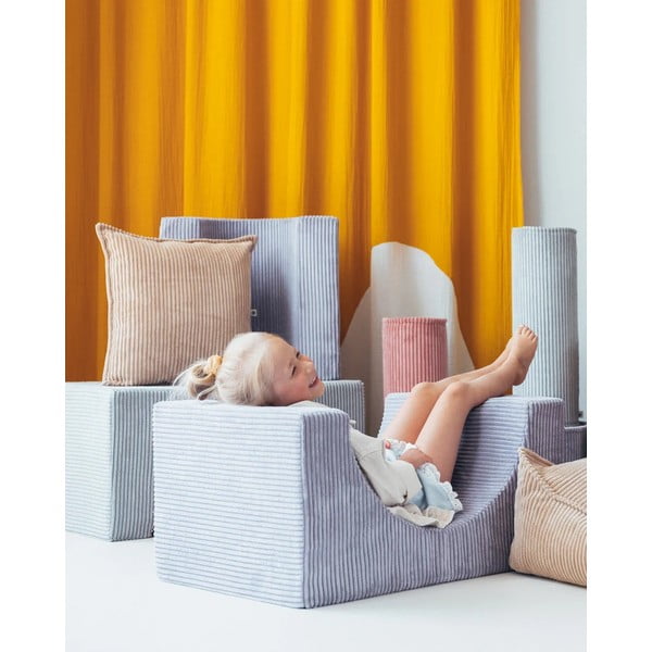 Világosbarna kordbársony párna gyerek kanapéhoz Block – Wigiwama-image-1