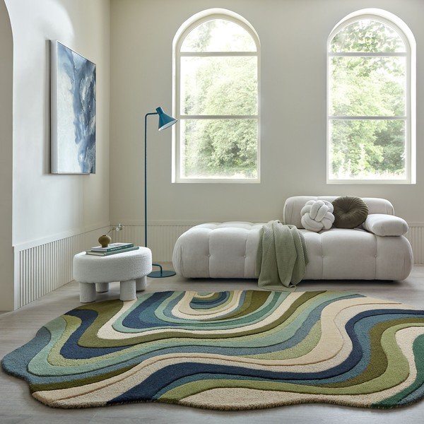 Zöld kézi szövésű gyapjú szőnyeg 200x290 cm Envy Wool – Flair Rugs-image-1