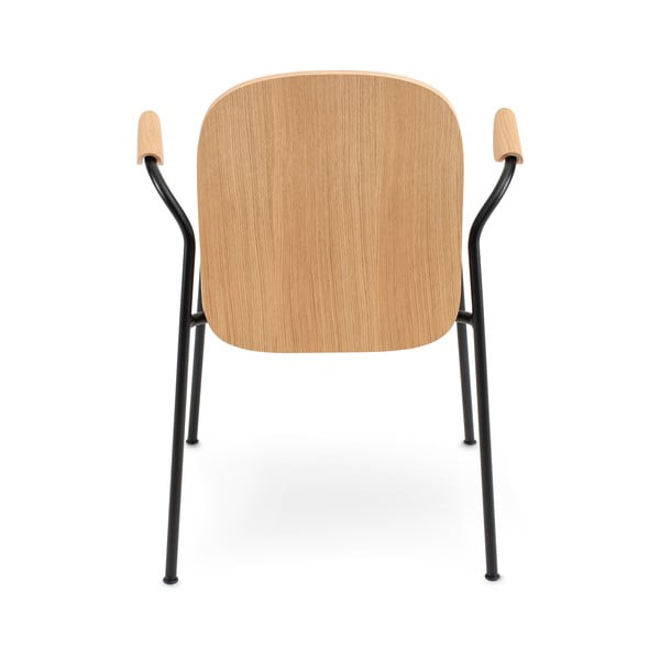 Konyakbarna-natúr színű karfás-rakásolható étkezőszék szett 2 db-os tölgyfa dekorral Book – Gazzda-image-3