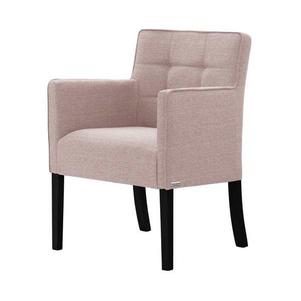 Freesia világos rózsaszín bükkfa szék, fekete lábakkal - Ted Lapidus Maison